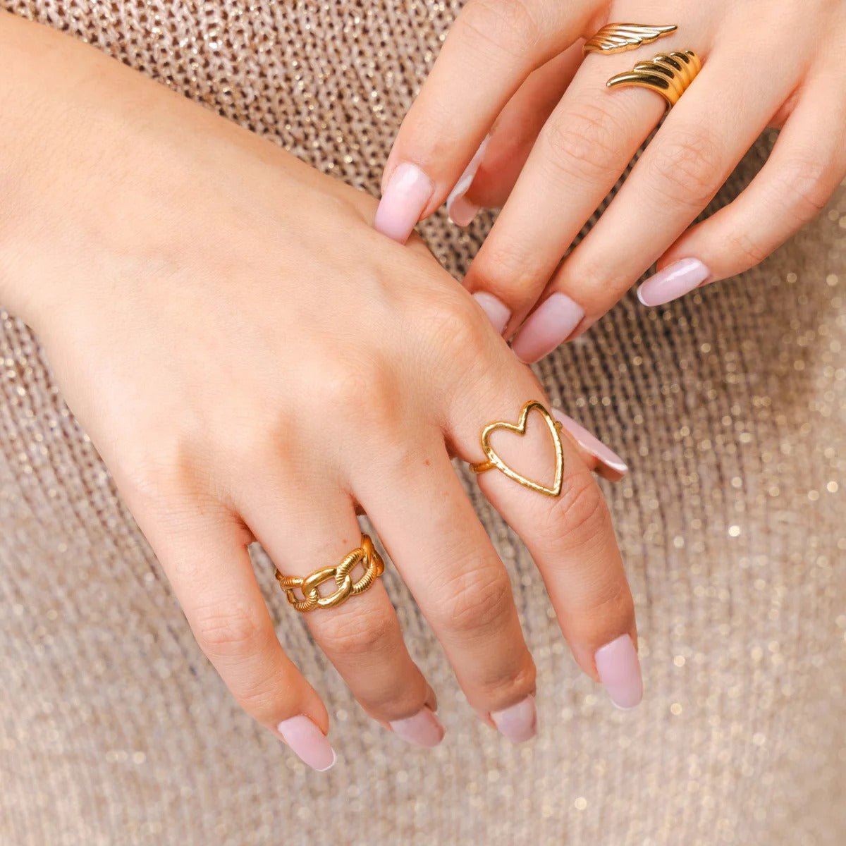 Wings of Freedom Adjustable Ring 18k Gold Plated
