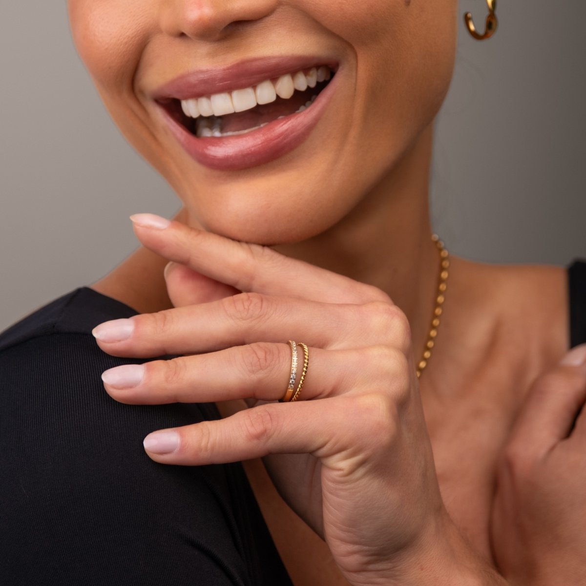 Aurora Crystal Ring 18k Gold Plated