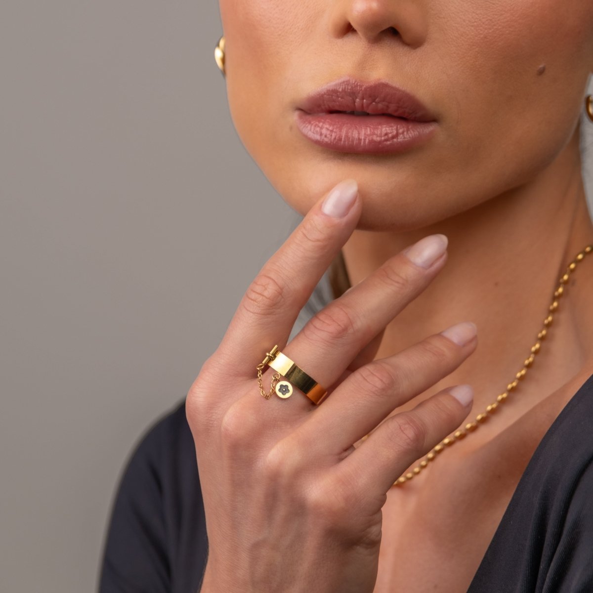 Charm 18k Gold Plated Ring