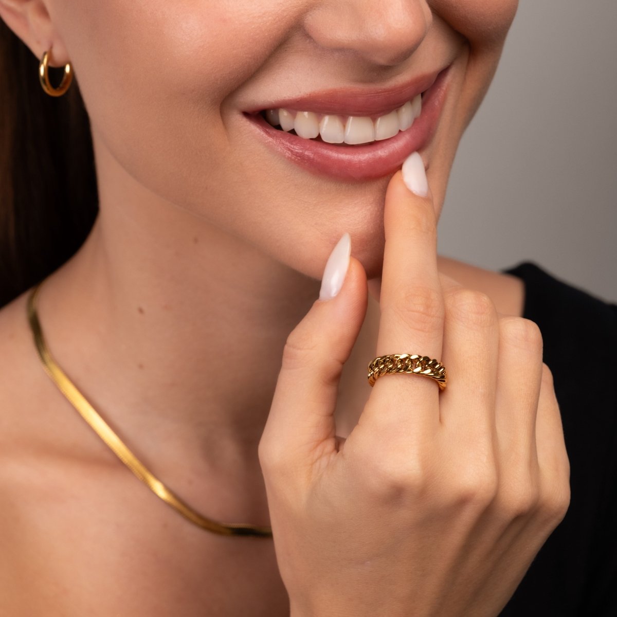 Chain Link 18k Gold Plated Ring