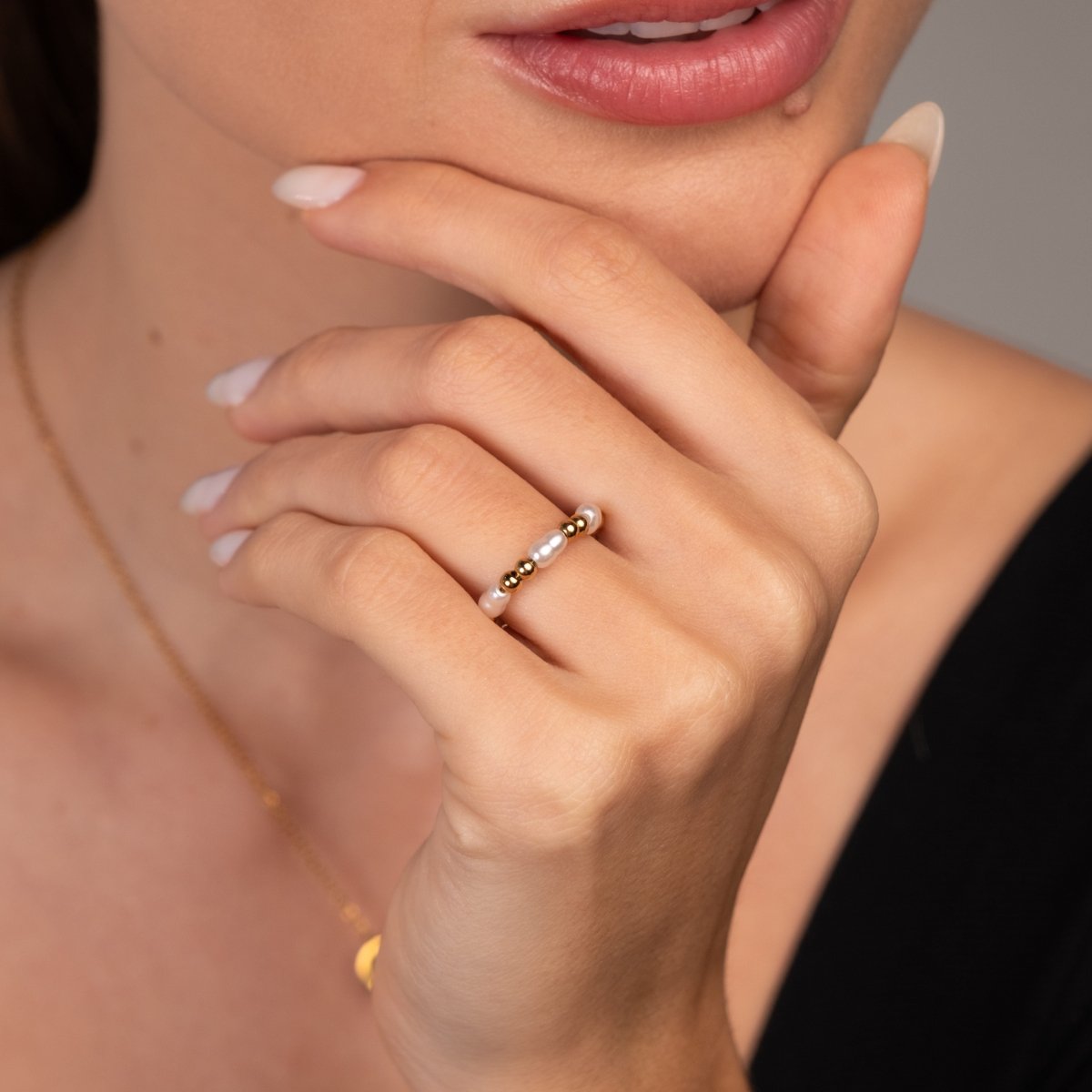 Pearl Dress Ring - 18k Gold Plated