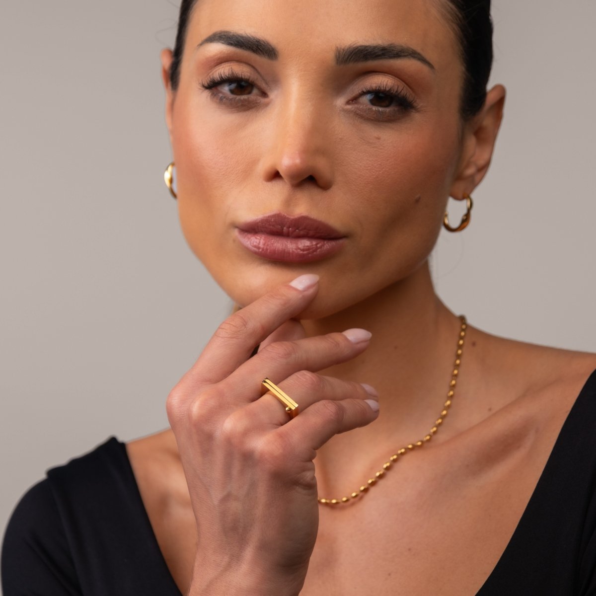 Flat Screw Ring 18k Gold Plated