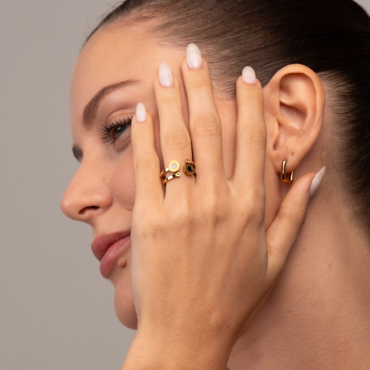 Venice Roman Numeral 18k Gold Plated Ring
