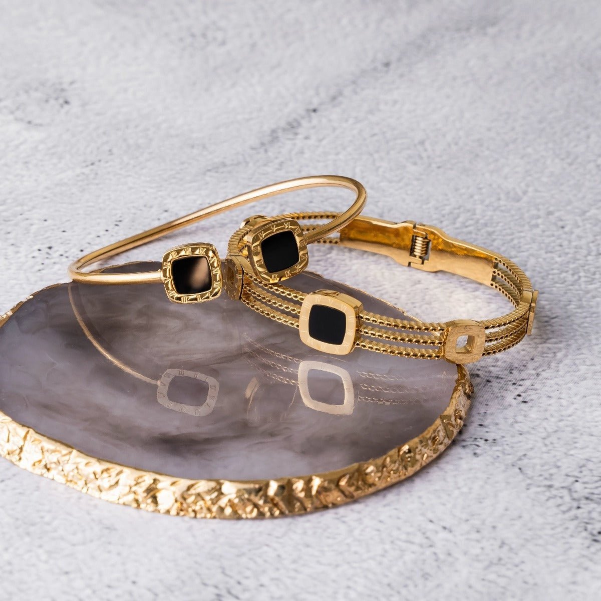 Onyx Summer Bracelet 18k Gold Plated