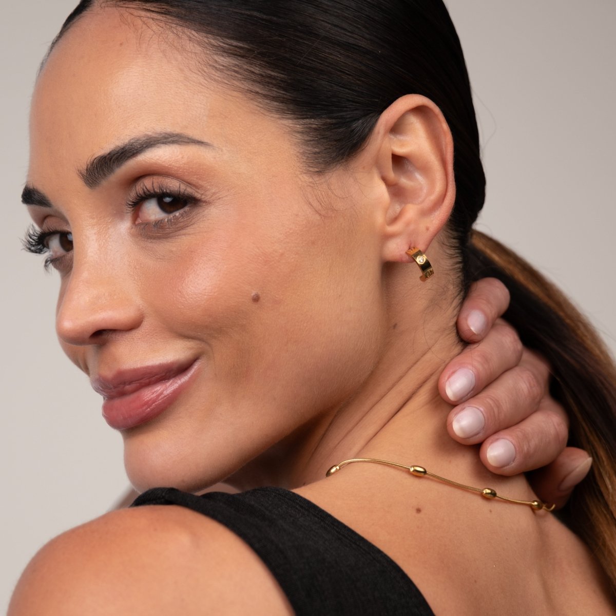 Twist Hoop Earrings 18k Gold Plated