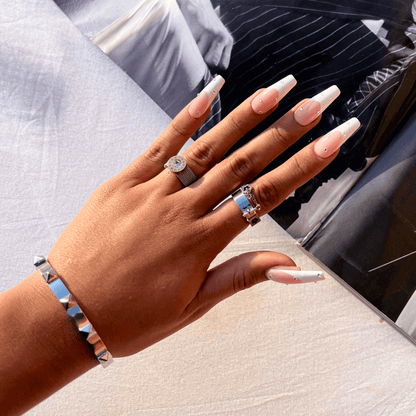 Charm 18k Gold Plated Ring - Silver