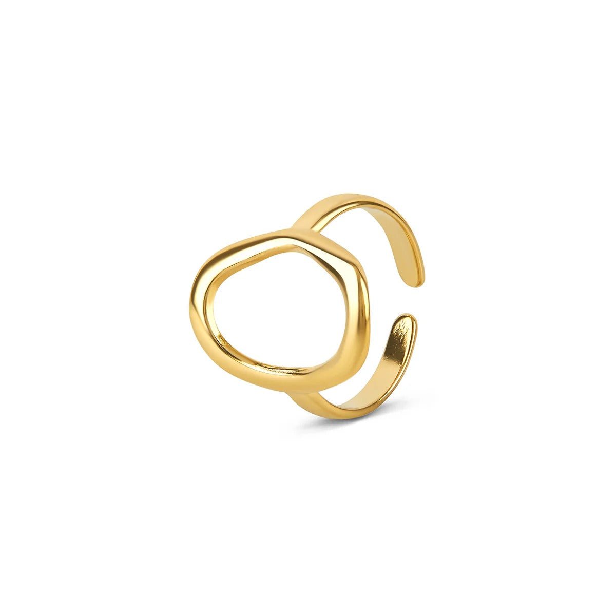 Organic Contour Abstract Ring 18k Gold Plated