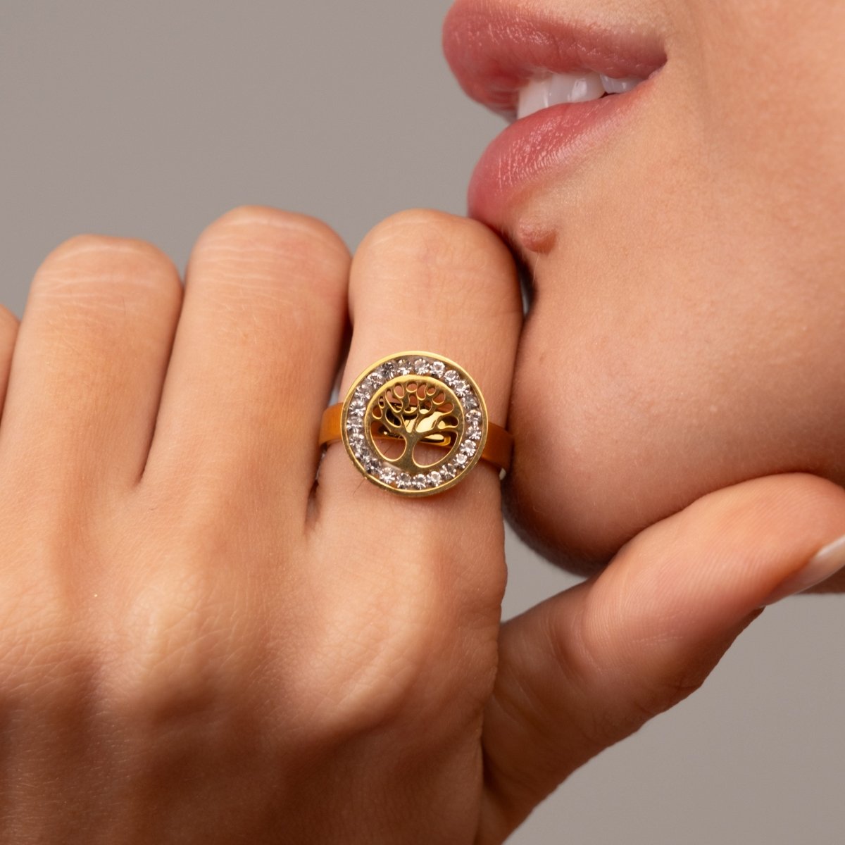 Tree of Life 18k Gold Plated Ring