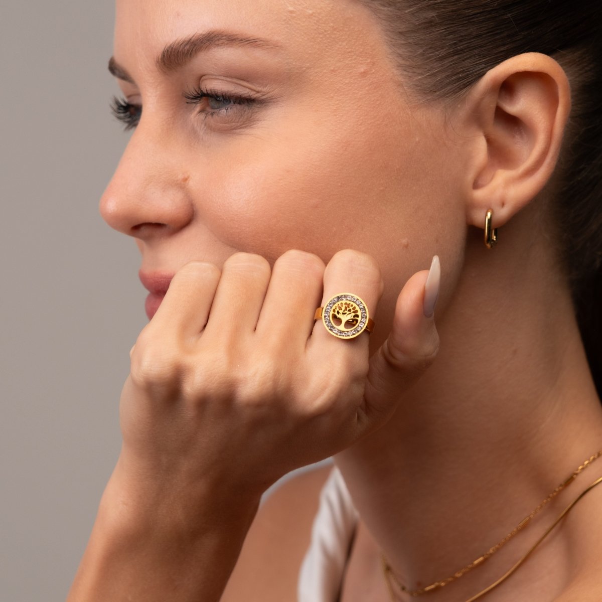 Tree of Life 18k Gold Plated Ring