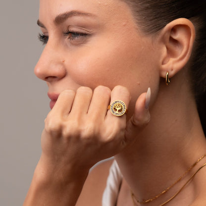 Tree of Life 18k Gold Plated Ring