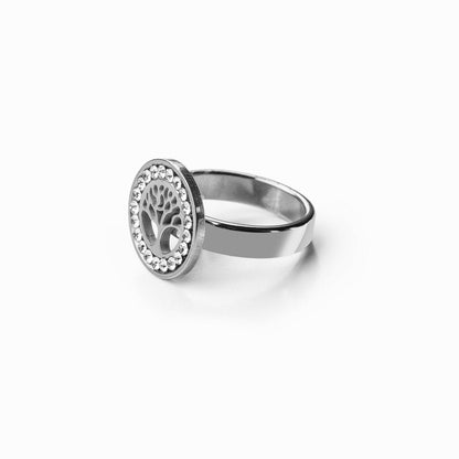 Tree of Life 18k Gold Plated Ring - Silver