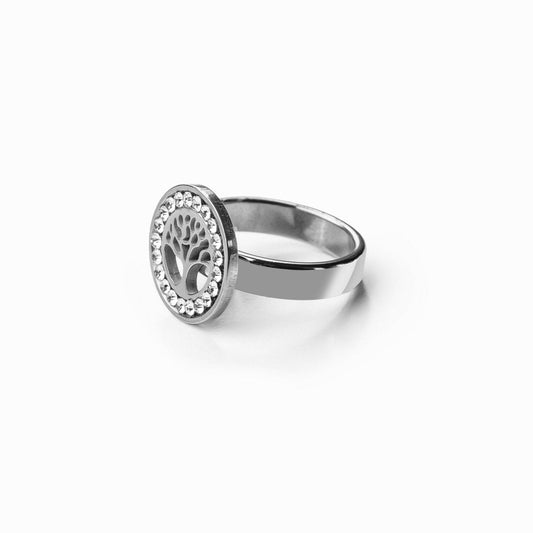 Tree of Life 18k Gold Plated Ring - Silver