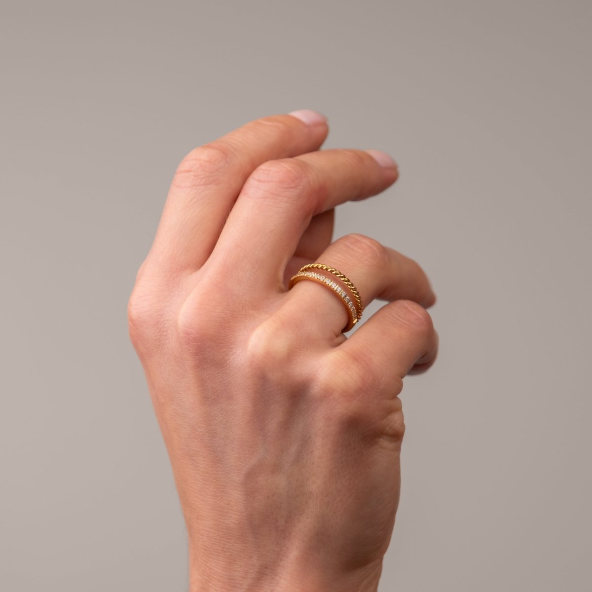 Aurora Crystal Ring 18k Gold Plated