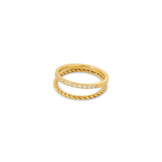 Aurora Crystal Ring 18k Gold Plated