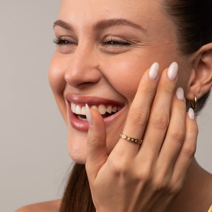 Stone Blocks 18k Gold Plated Ring