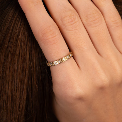 Stone Blocks 18k Gold Plated Ring