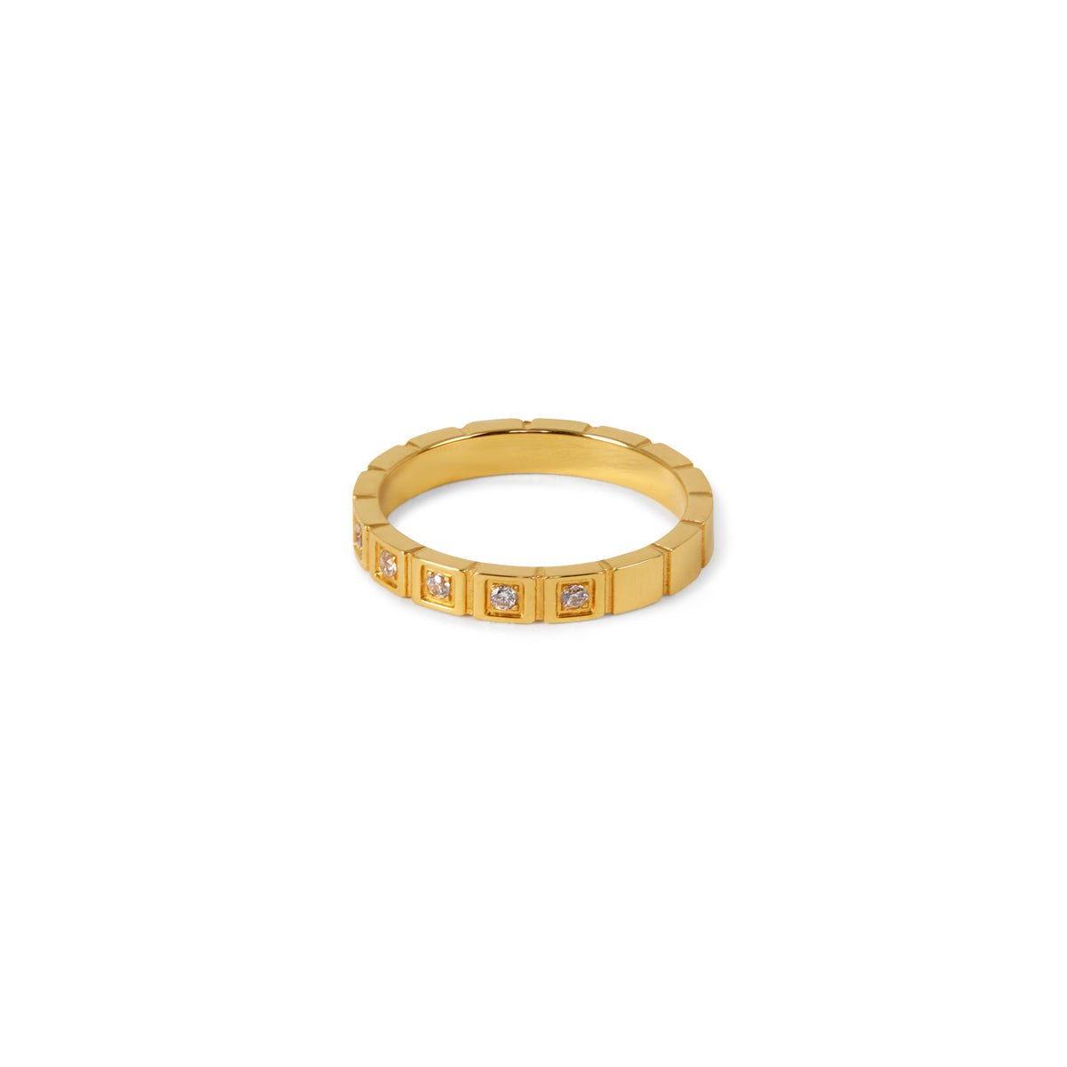 Stone Blocks 18k Gold Plated Ring