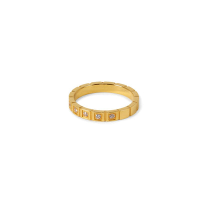 Stone Blocks 18k Gold Plated Ring