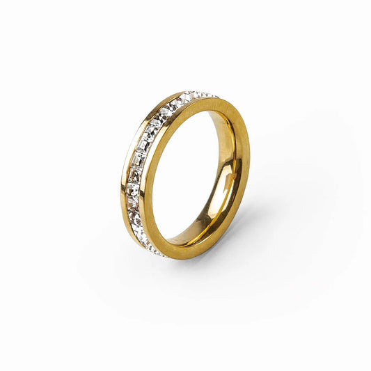 Brilliant Solitaire Zirconia 18k Gold Plated Ring