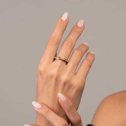 Brilliant Spinner Ring 18k Gold Plated