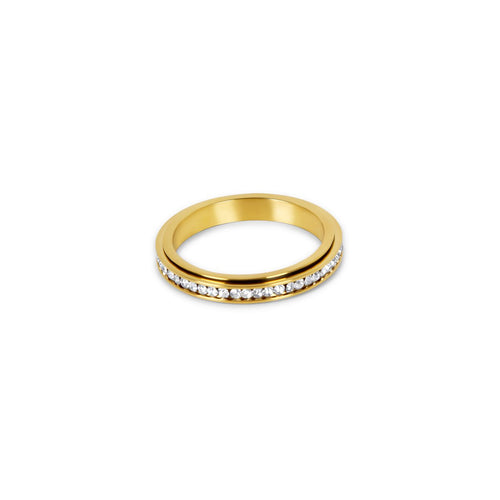 Brilliant Spinner Ring 18k Gold Plated