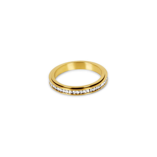 Brilliant Spinner Ring 18k Gold Plated