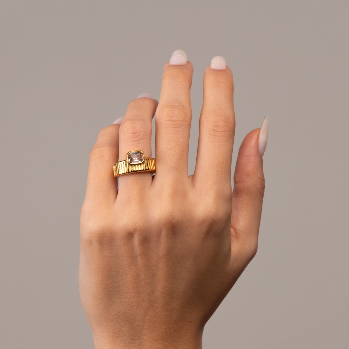 Capri Crystal Ring - 18k Gold Plated