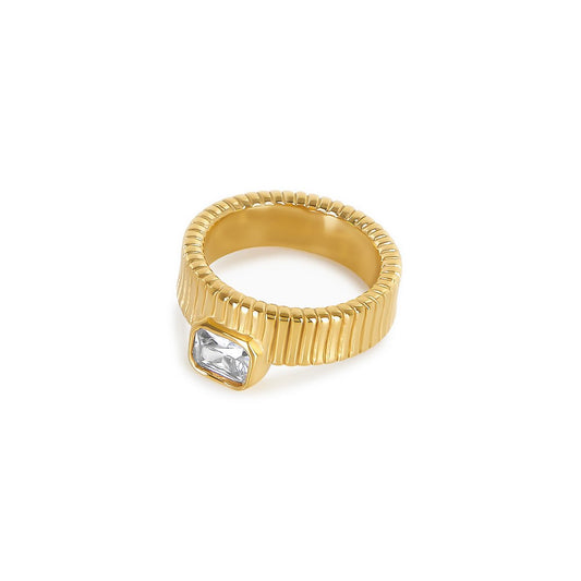 Capri Crystal Ring - 18k Gold Plated