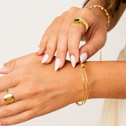 Capri Emerald Ring - 18k Gold Plated