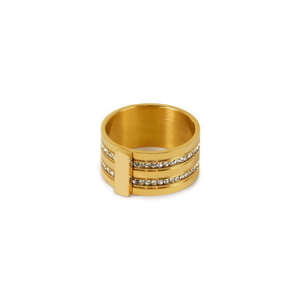 Caviar Stack 18k Gold Plated Ring