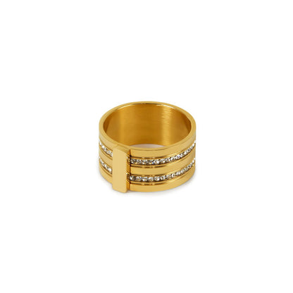 Caviar Stack 18k Gold Plated Ring