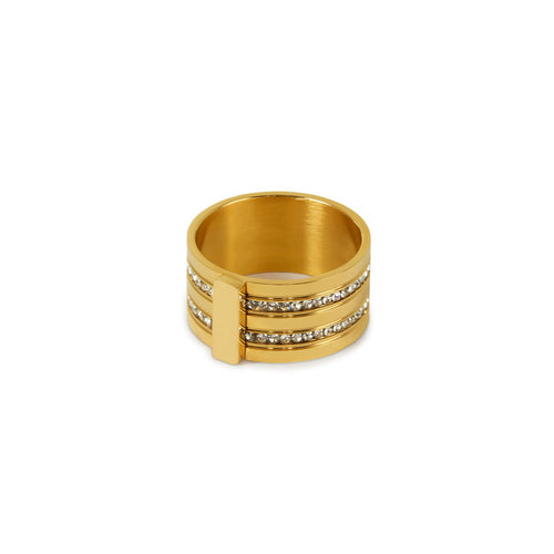 Caviar Stack 18k Gold Plated Ring