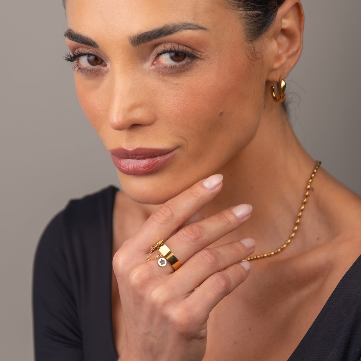 Charm 18k Gold Plated Ring