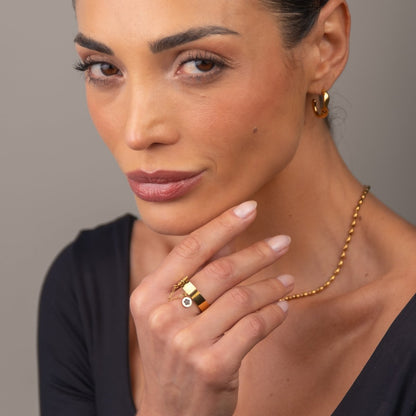 Charm 18k Gold Plated Ring