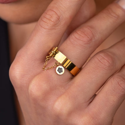 Charm 18k Gold Plated Ring
