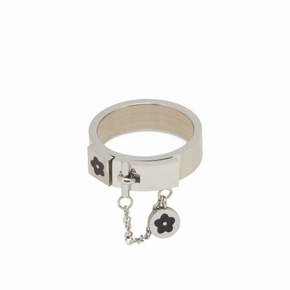 Charm 18k Gold Plated Ring - Silver