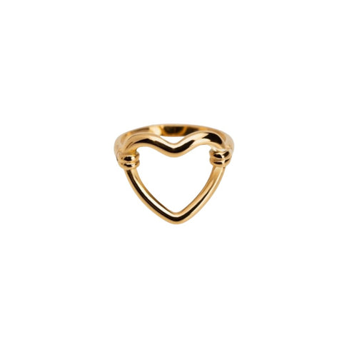 Open Heart Ring 18k Gold Plated