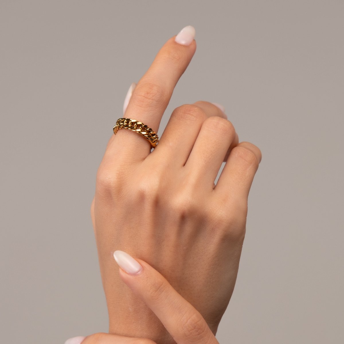 Chain Link 18k Gold Plated Ring