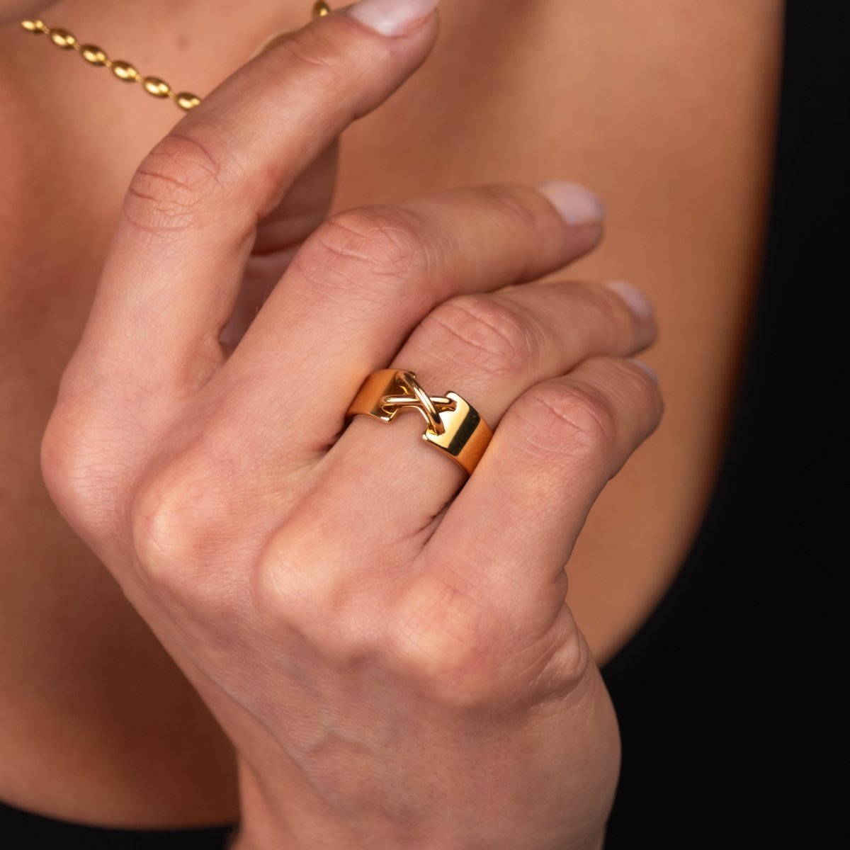 Corset 18k Gold Plated Ring