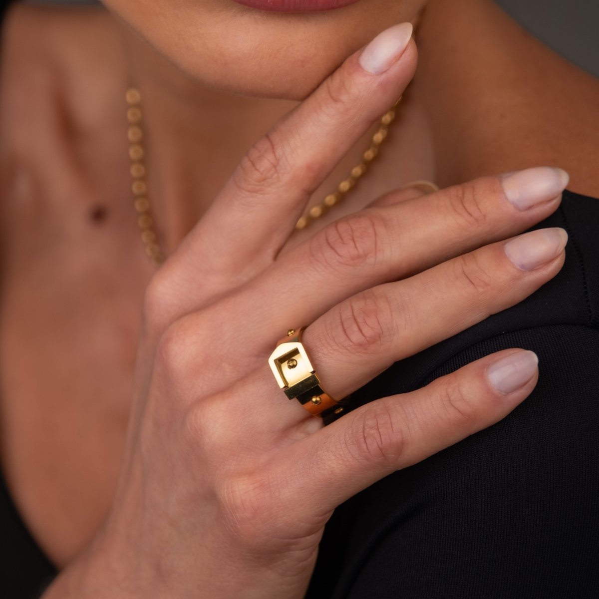 Corset 18k Gold Plated Ring