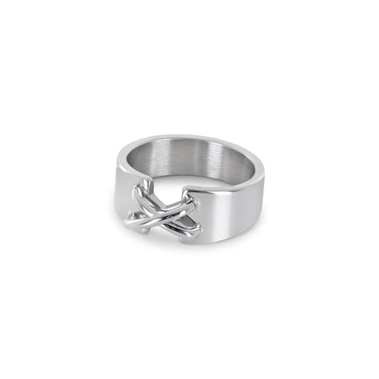 Corset 18k Gold Plated Ring - Silver