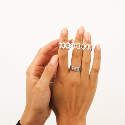 Corset 18k Gold Plated Ring - Silver