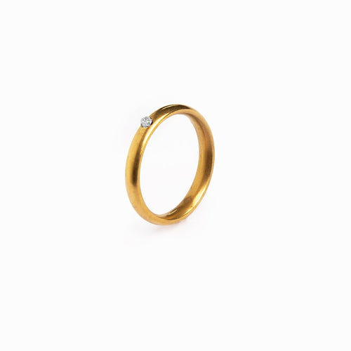 Solitaire Crystal Ring 18k Gold Plated