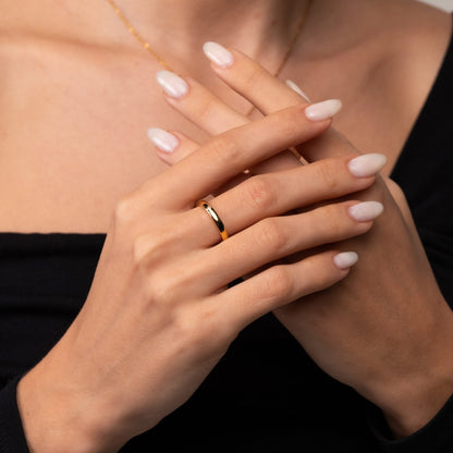 Solitaire Crystal Ring 18k Gold Plated
