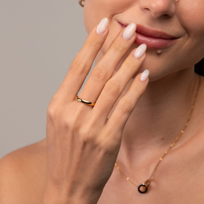 Solitaire Crystal Ring 18k Gold Plated