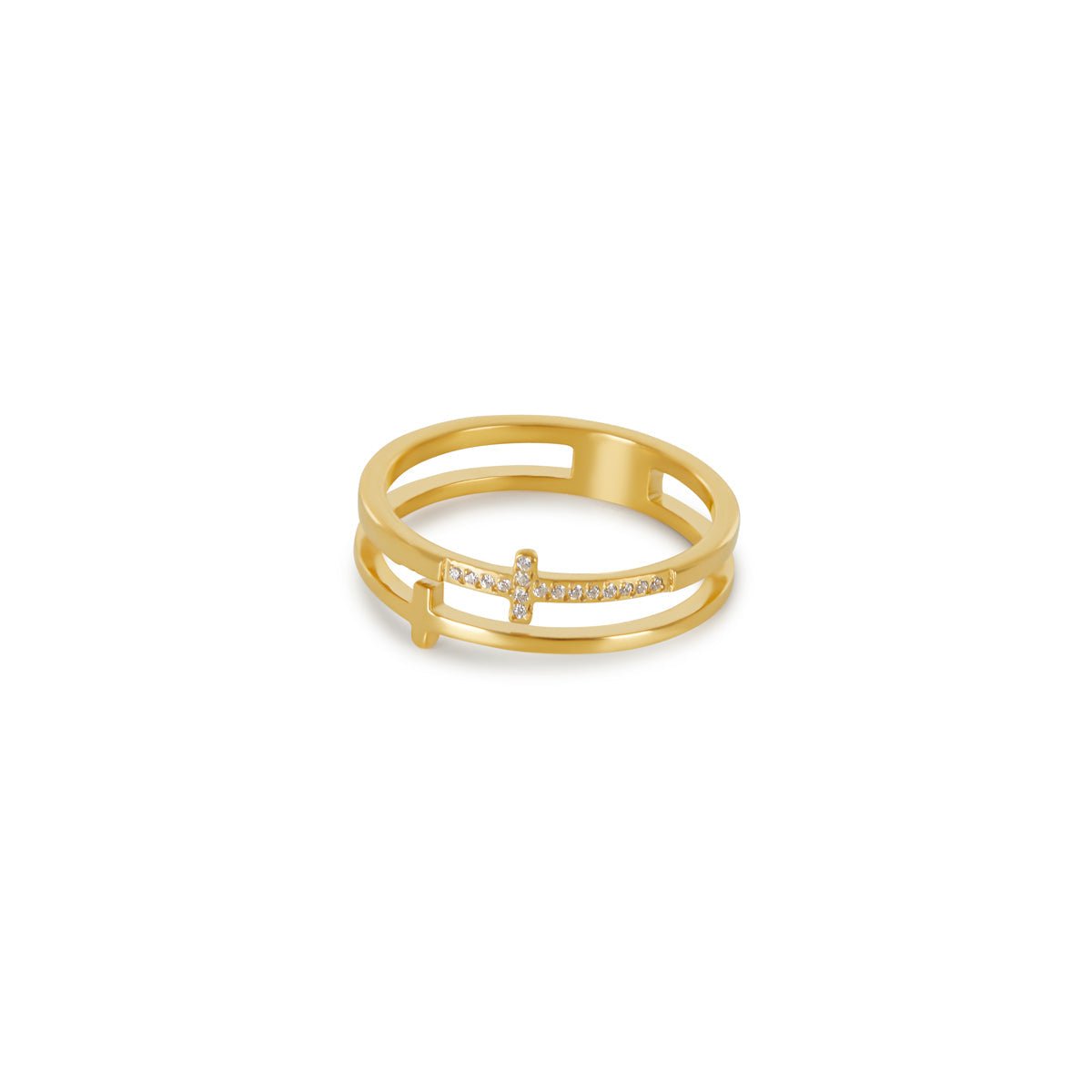 Cross Ring - 18k Gold Plated