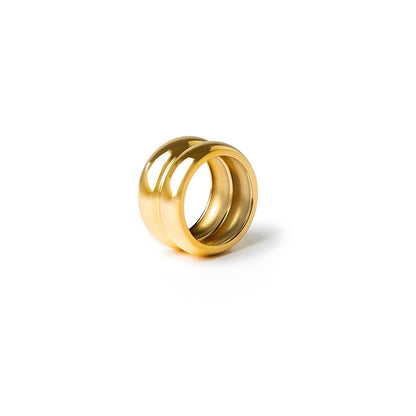 Double Chunky Ring - 18k Gold Plated