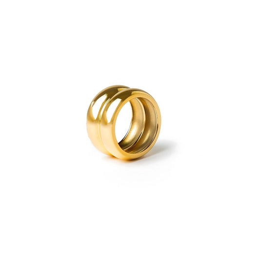 Double Chunky Ring - 18k Gold Plated