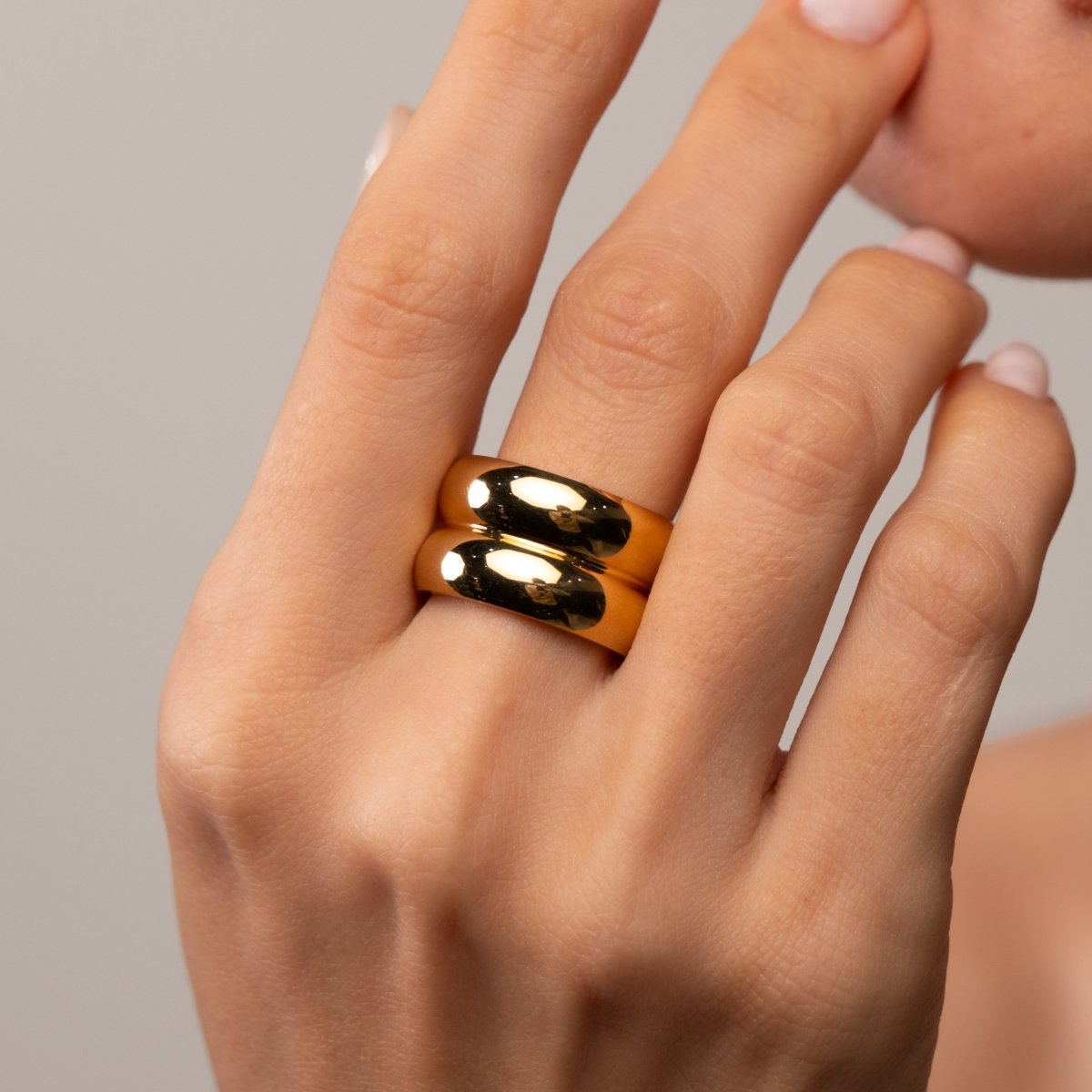 Double Chunky Ring - 18k Gold Plated