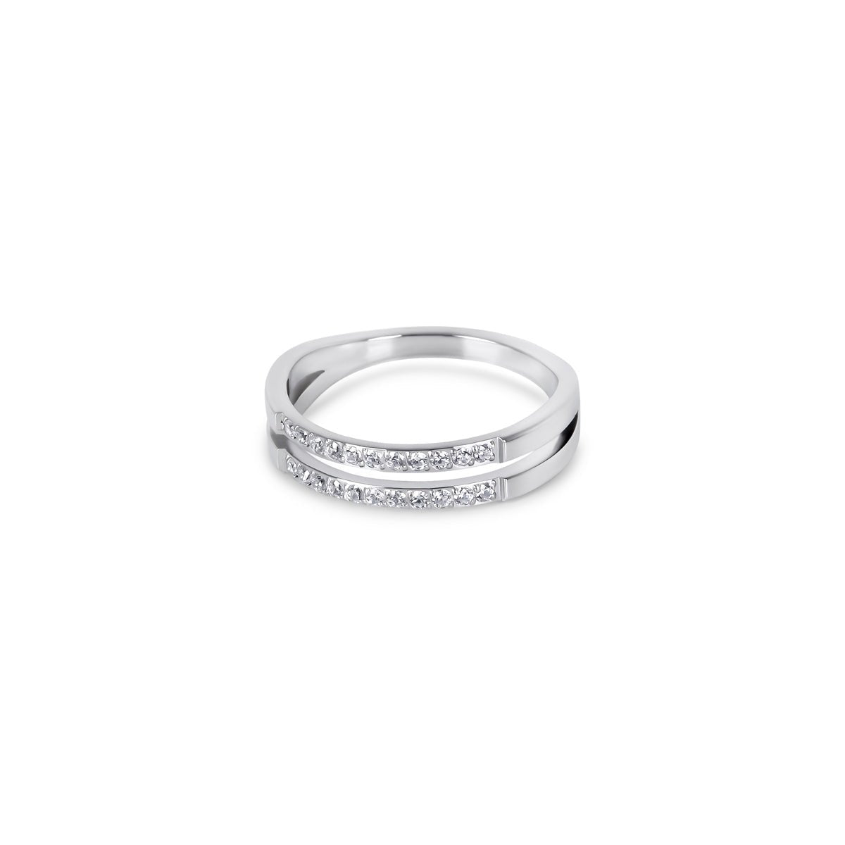 Double Sparkle Ring - Silver